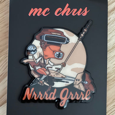 enamel pin - nrrrd grrrl