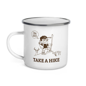 take a hike enamel mug
