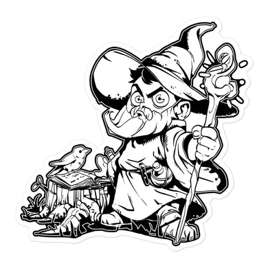 beard wizard vinyl sticker (5x5)